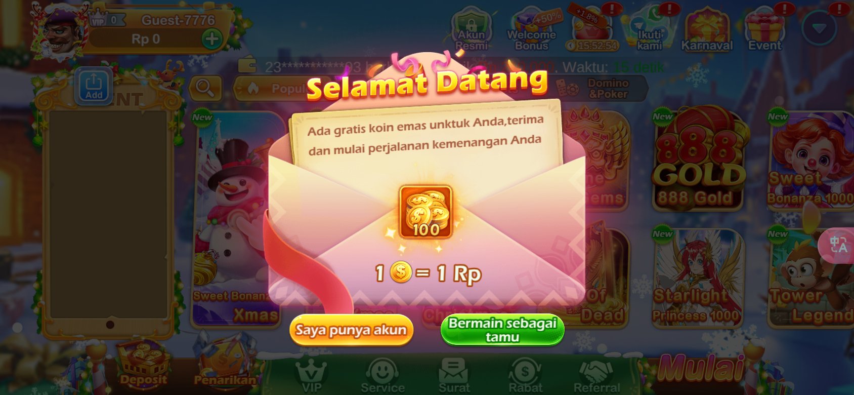 Dapatkan koin emas gratis di K3K3 2 untuk pengguna baru.